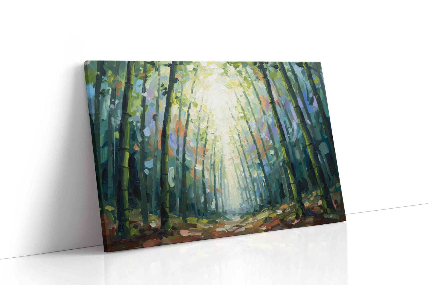 Whispering Bamboo Canopy nature canvas print, gallery-wrapped, ready to hang