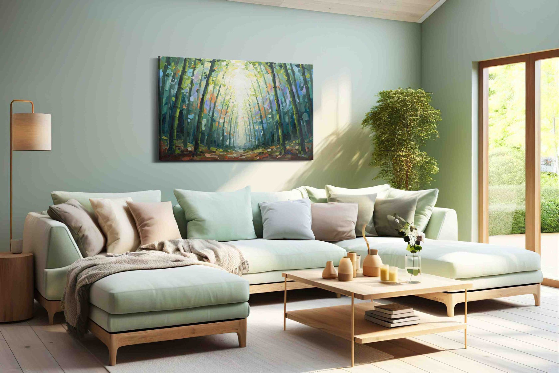Whispering Bamboo Canopy – nature canvas wall art, gallery-wrapped, ready to hang