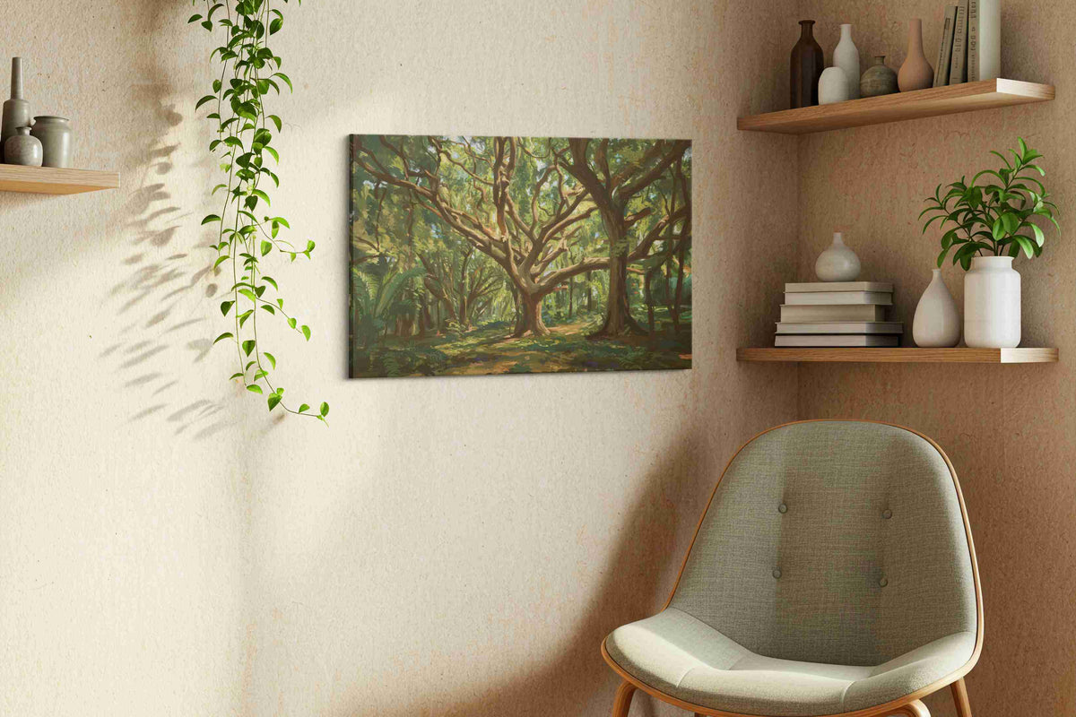 Whispering Canopy II – nature canvas wall art, gallery-wrapped, ready to hang