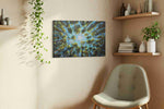 Whispering Canopy Vortex nature canvas print styled in a living room