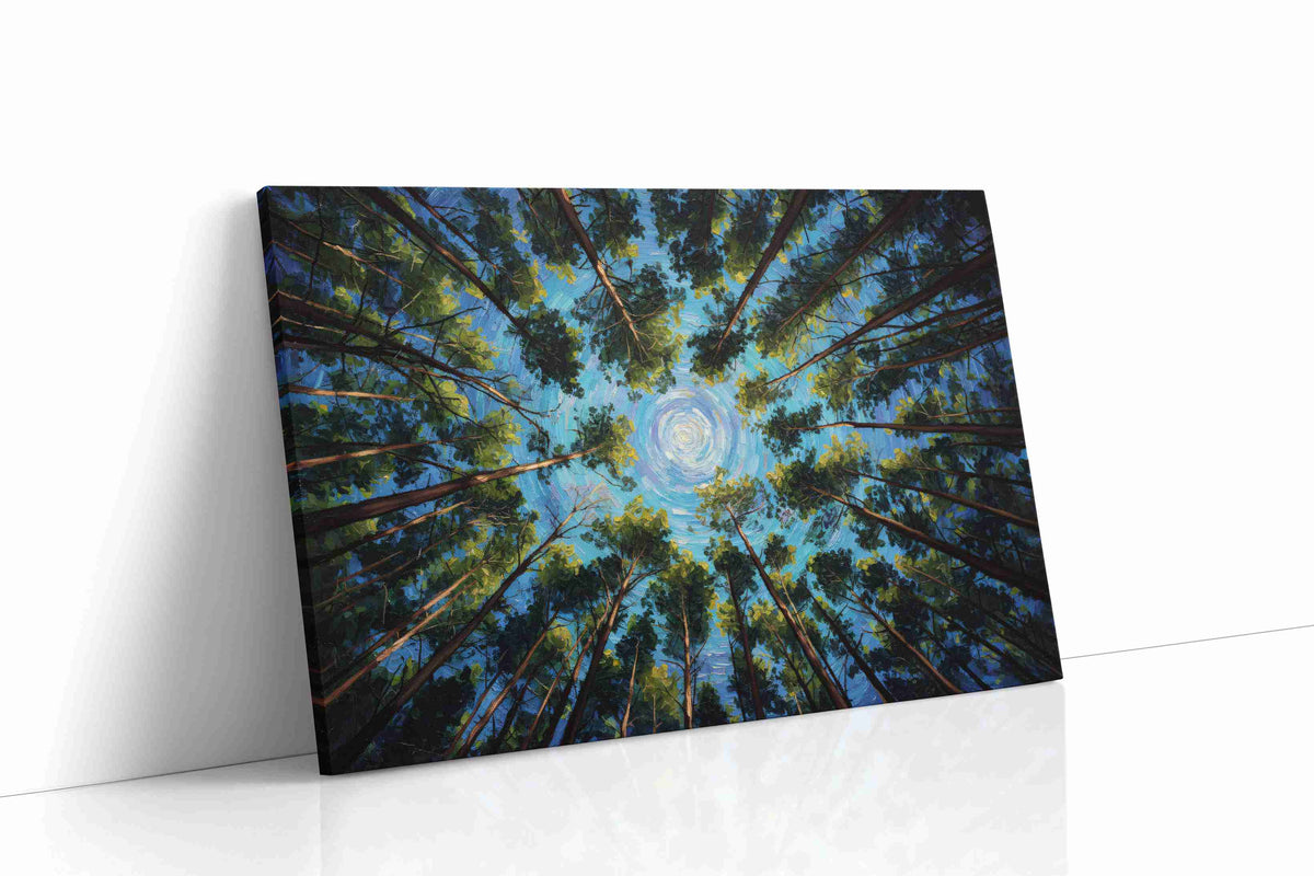 Whispering Canopy Vortex nature canvas print gallery-wrapped landscape canvas studio shot