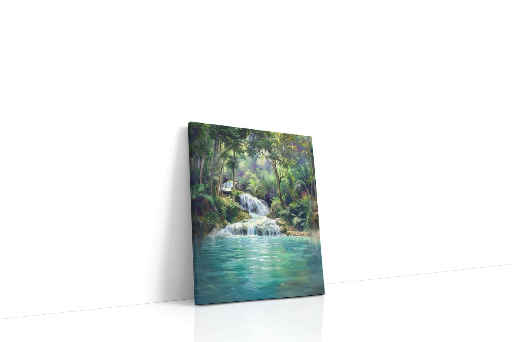 Whispering Falls of Serenity landscape canvas print gallery-wrapped portrait canvas studio shot
