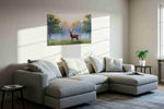 Whispering Forest Dawn nature canvas print, displayed in a living room