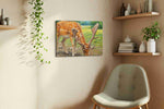 Whispering Meadow Elegance animals canvas print, displayed in a living room