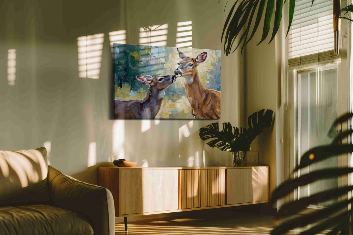 Whispering Woods Harmony animals canvas print, on wall, lifestyle preview