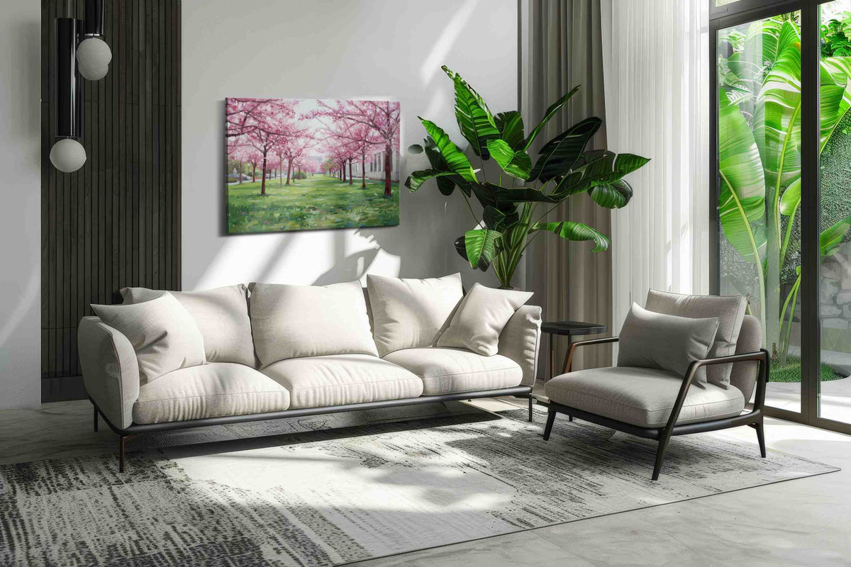 Whispers of Cherry Blossoms nature canvas print, hanging on wall
