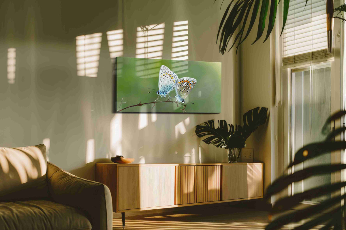 Whispers of Delicate Wings nature canvas print in a hung canvas mockup