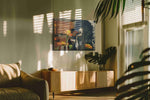 Whispers of Monarch Butterfly floral canvas print, hanging on wall