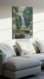 Whispers of Serene Falls – landscape canvas wall art, gallery-wrapped, ready to hang