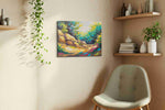Whispers of Sunlit Glade landscape canvas print styled in a living room