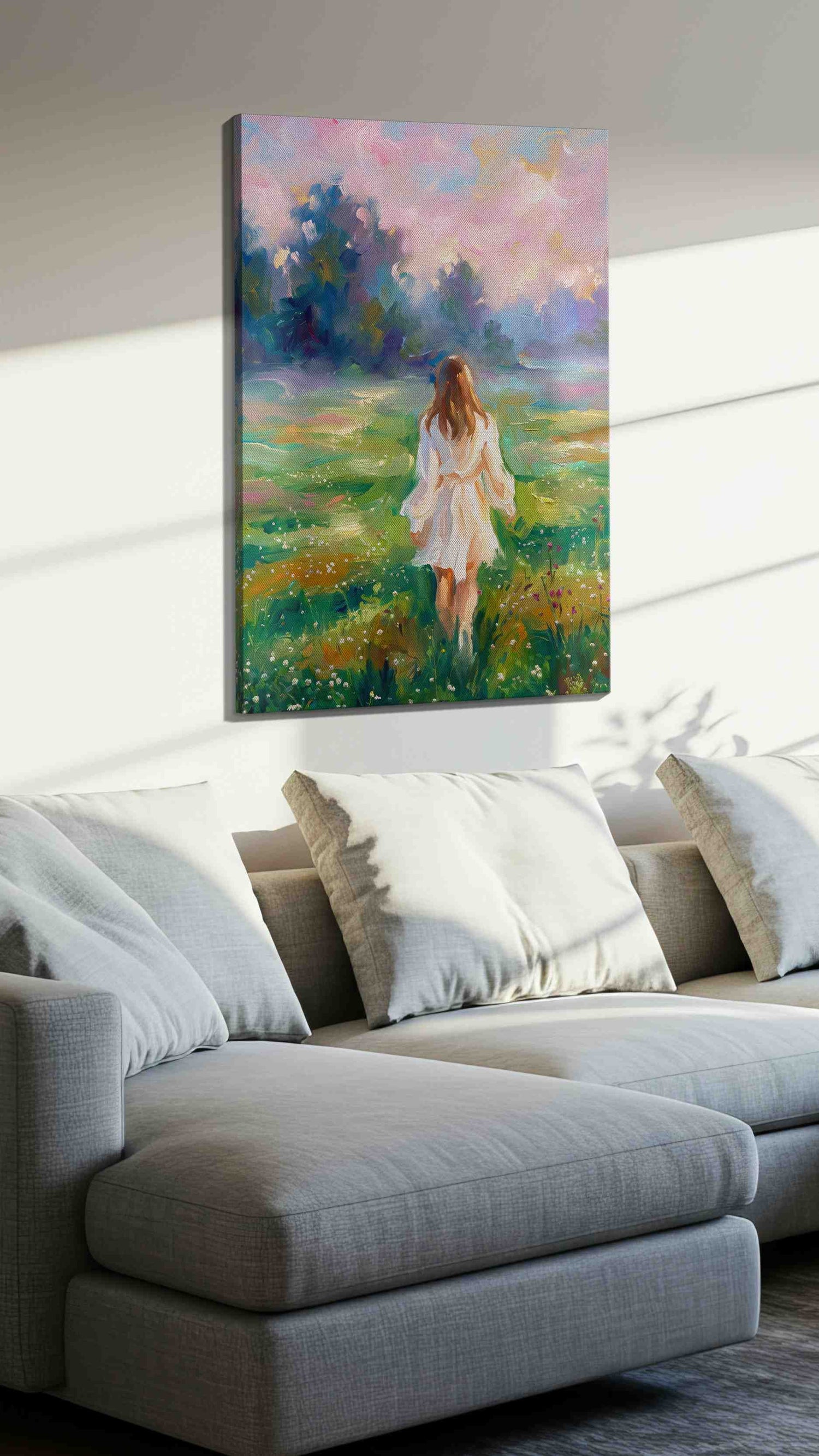 Whispers of a Dreamy Meadow – landscape canvas wall art, gallery-wrapped, ready to hang