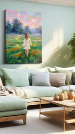 Whispers of a Dreamy Meadow landscape canvas print, hanging on wall