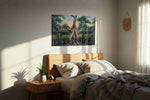 Whispers of the Ancient Grove landscape canvas print, displayed in a bedroom