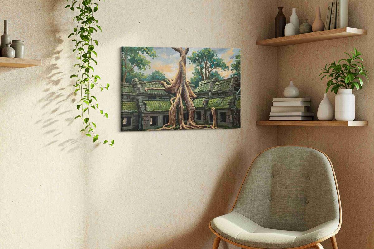 Whispers of the Ancient Grove landscape canvas print, hanging on wall