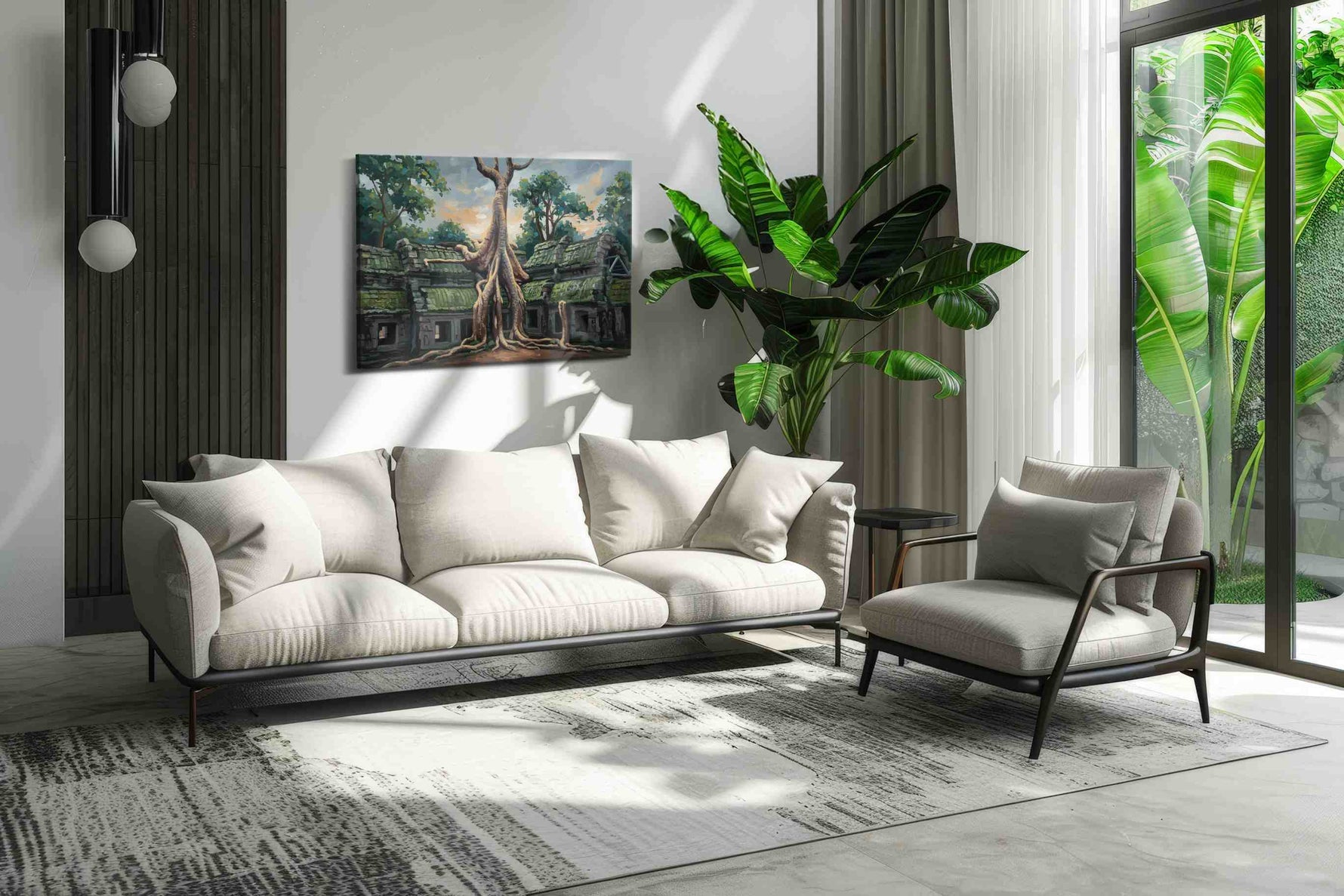 Whispers of the Ancient Grove landscape canvas print in a hung canvas mockup