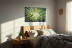 Whispers of the Canopy II nature canvas print, displayed in a bedroom