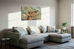 Whispers of the Forest animals canvas print in a living room scene