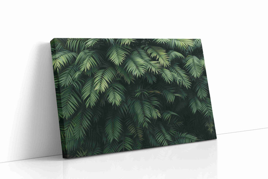 Whispers of the Jungle Canopy leaves canvas print gallery-wrapped landscape canvas studio shot
