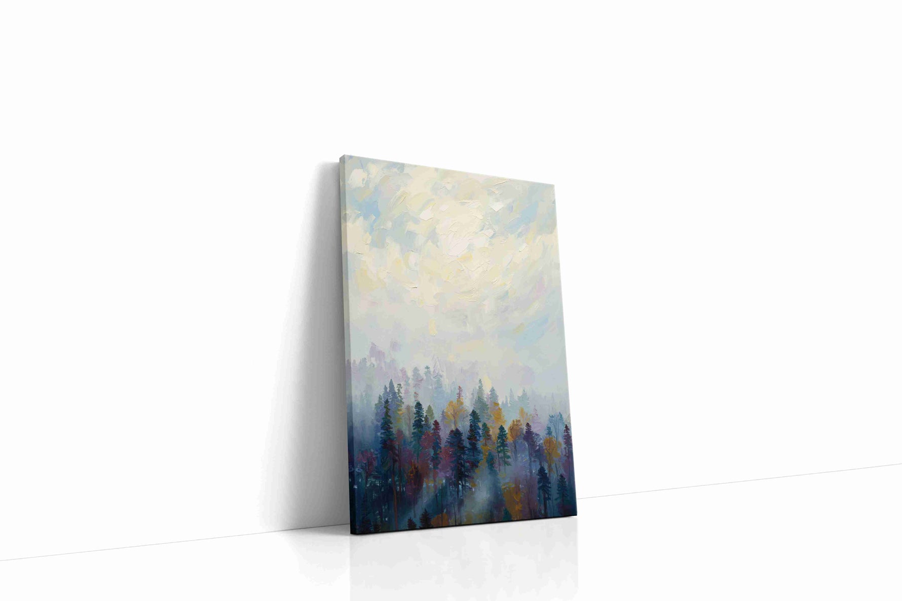 Whispers of the Misty Forest landscape canvas print gallery-wrapped portrait canvas studio shot