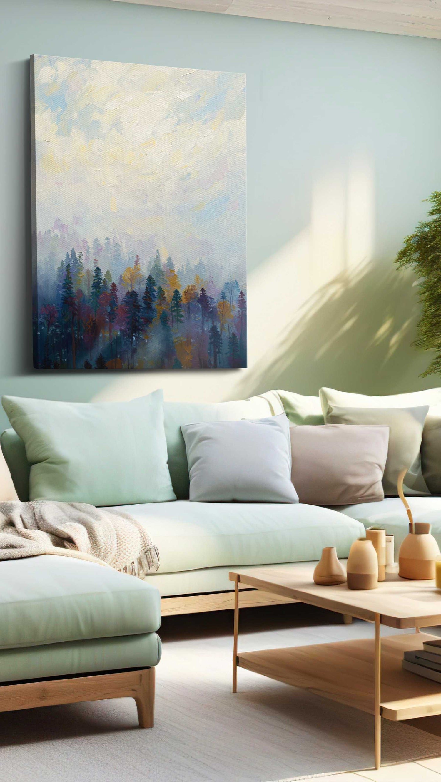Whispers of the Misty Forest – landscape canvas wall art, gallery-wrapped, ready to hang