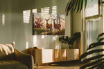 Whispers of the Woodland Dawn nature canvas print in a hung canvas mockup