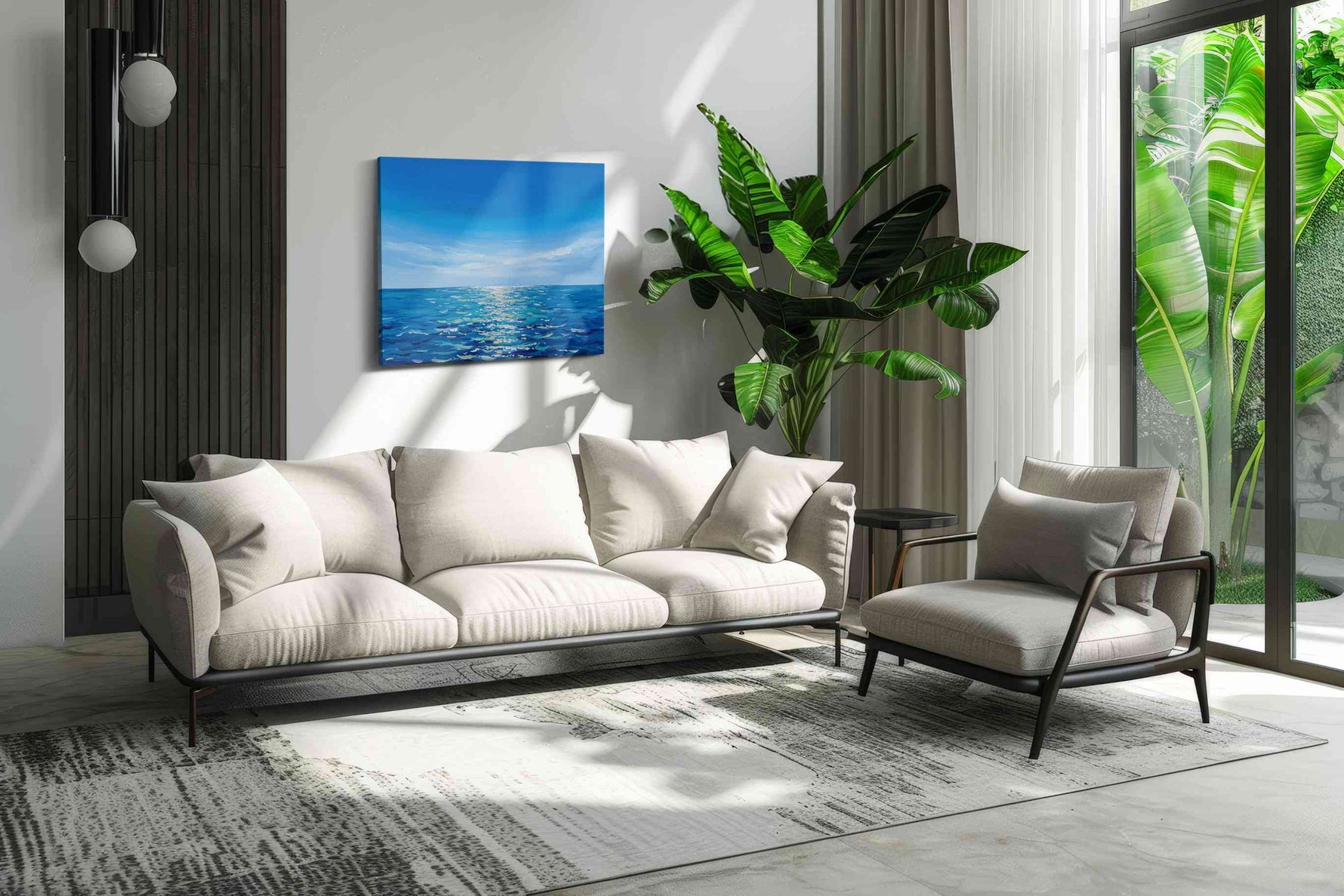 Azure Horizon Reflections ocean canvas print, on wall, lifestyle preview
