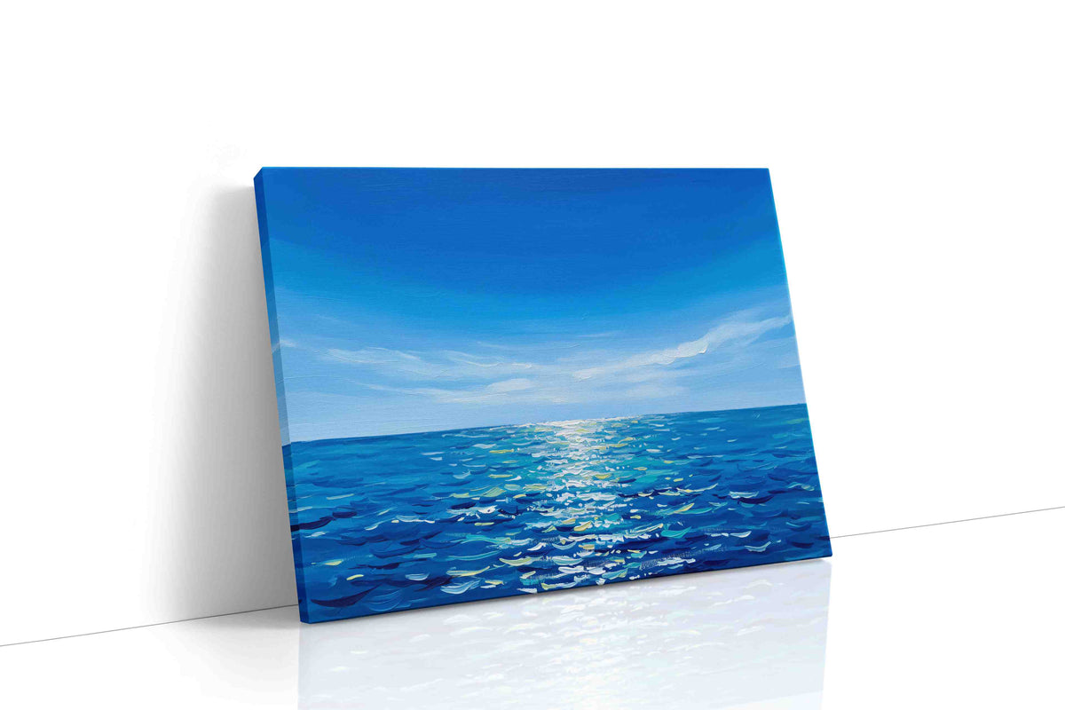 Azure Horizon Reflections ocean canvas print, gallery-wrapped, ready to hang