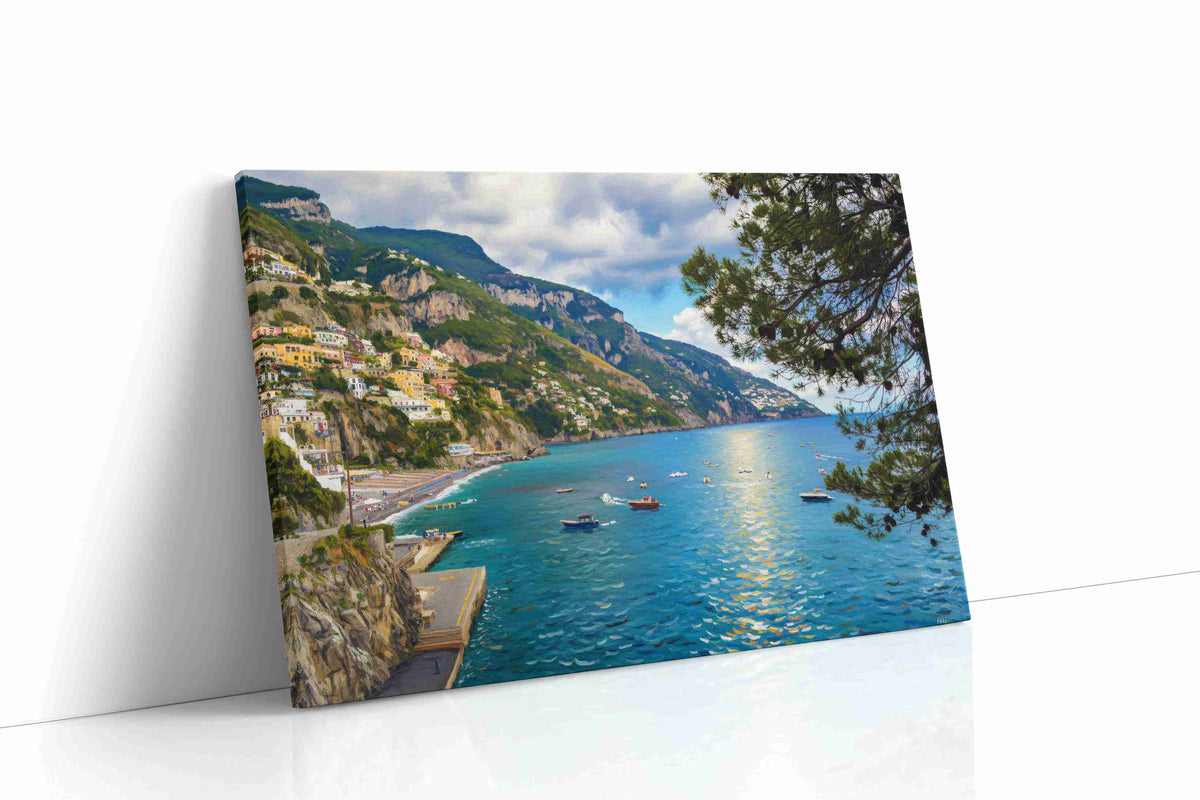 Coastal Serenade in Amalfi beach canvas print, gallery-wrapped, ready to hang