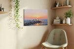 Dawn Serenity Seascape beach canvas print styled in a living room