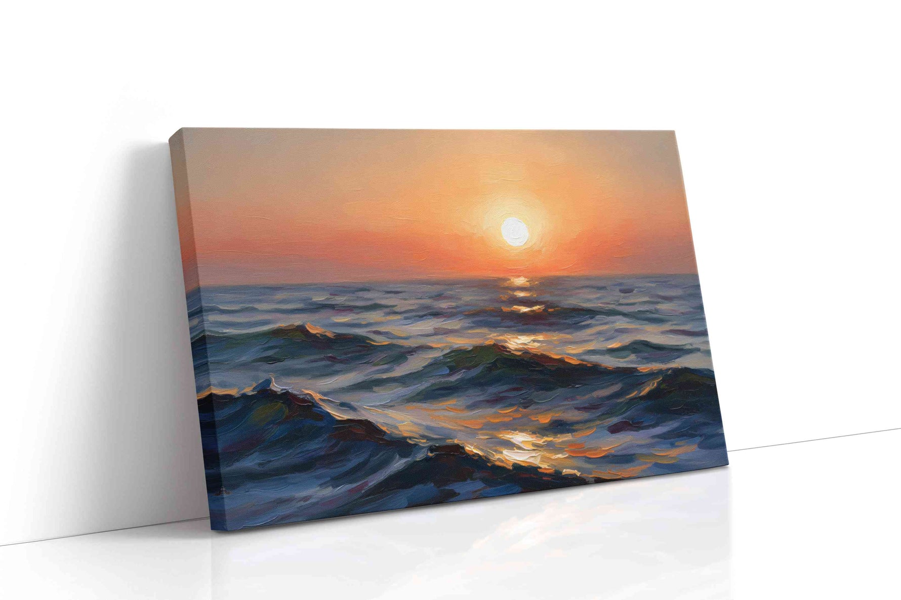 Eternal Horizon Glow ocean canvas print, gallery-wrapped, ready to hang