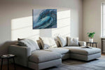 Eternal Ocean Surge ocean canvas print, displayed in a living room