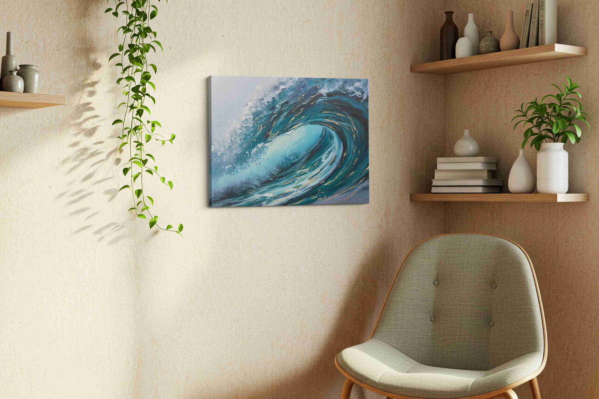 Eternal Ocean Surge ocean canvas print in a living room scene