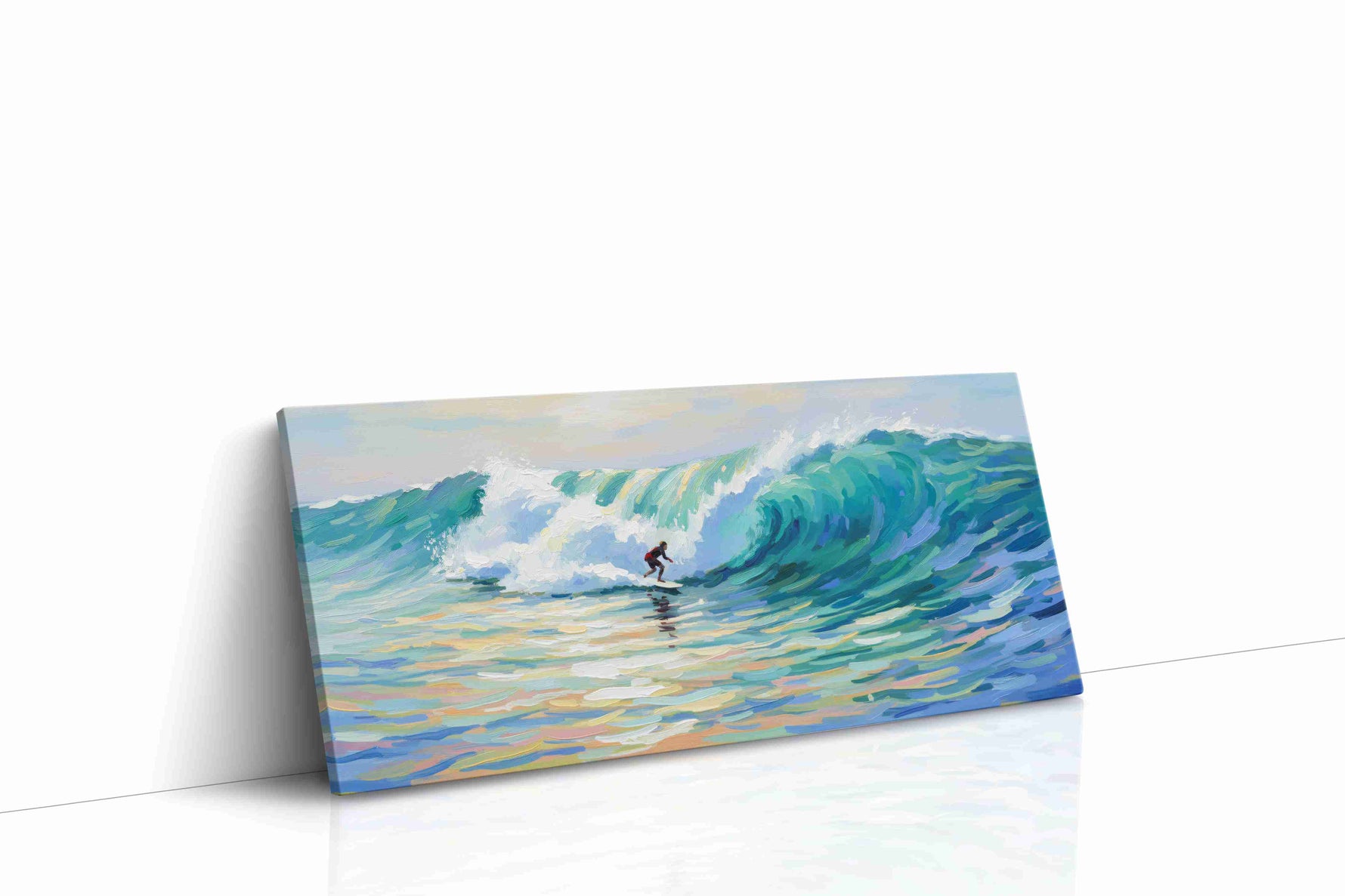 Euphoric Wave Ride beach canvas print gallery-wrapped landscape canvas studio shot
