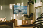Journey at Dawn's Embrace beach canvas print, on wall, lifestyle preview