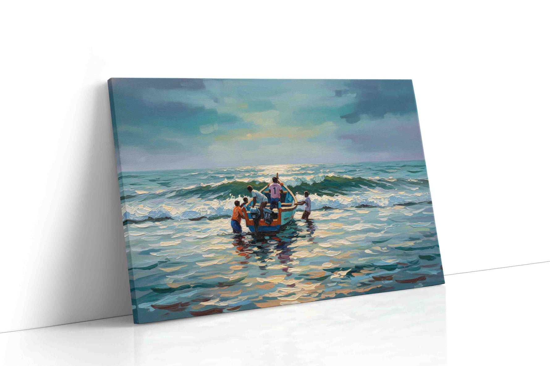 Journey at Dawn's Embrace beach canvas print, gallery-wrapped, ready to hang
