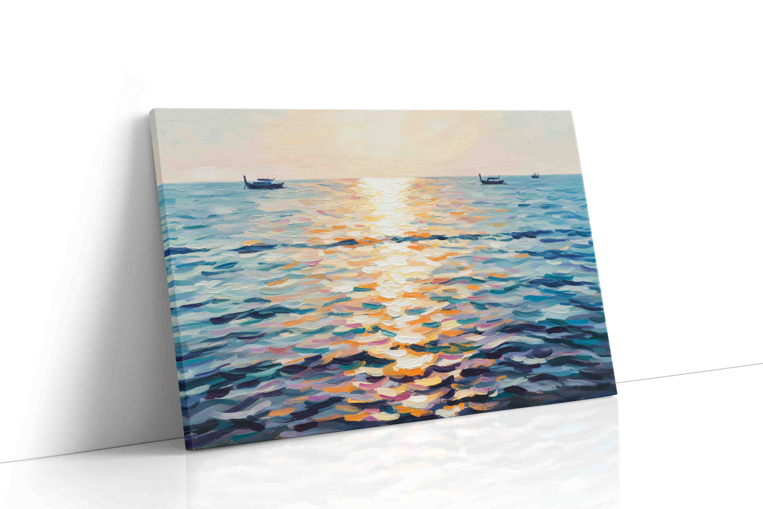 Luminous Ocean Serenade beach canvas print, gallery-wrapped, ready to hang