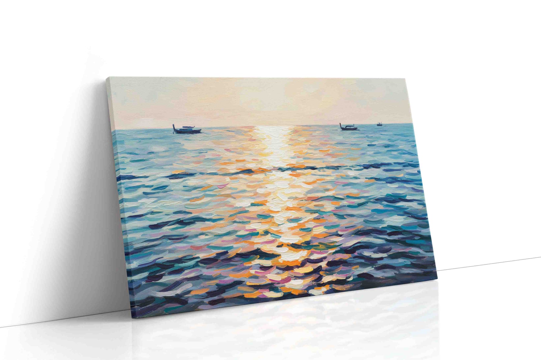 Luminous Ocean Serenade beach canvas print, gallery-wrapped, ready to hang