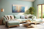 Luminous Ocean Serenade beach canvas print, hanging on wall