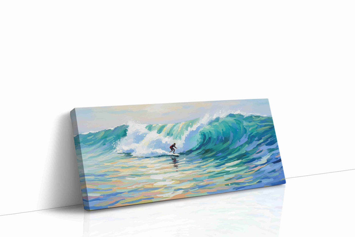 Ride the Sunset Waves beach canvas print, gallery-wrapped, ready to hang