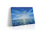 Seabirds in Flight Symphony ocean canvas print gallery-wrapped landscape canvas studio shot