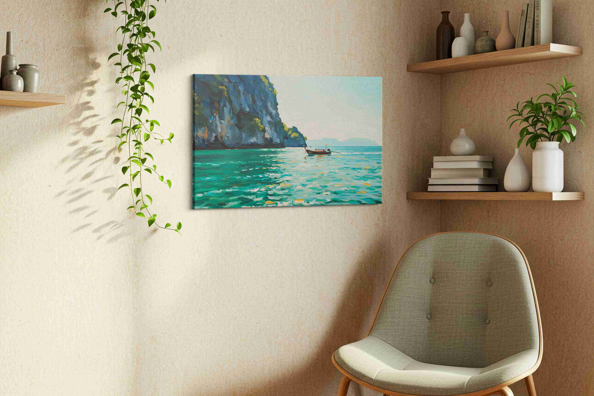 Serenade of the Sea beach canvas print, displayed in a living room