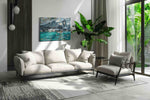 Serenity Beneath Cliffs – beach canvas wall art, gallery-wrapped, ready to hang