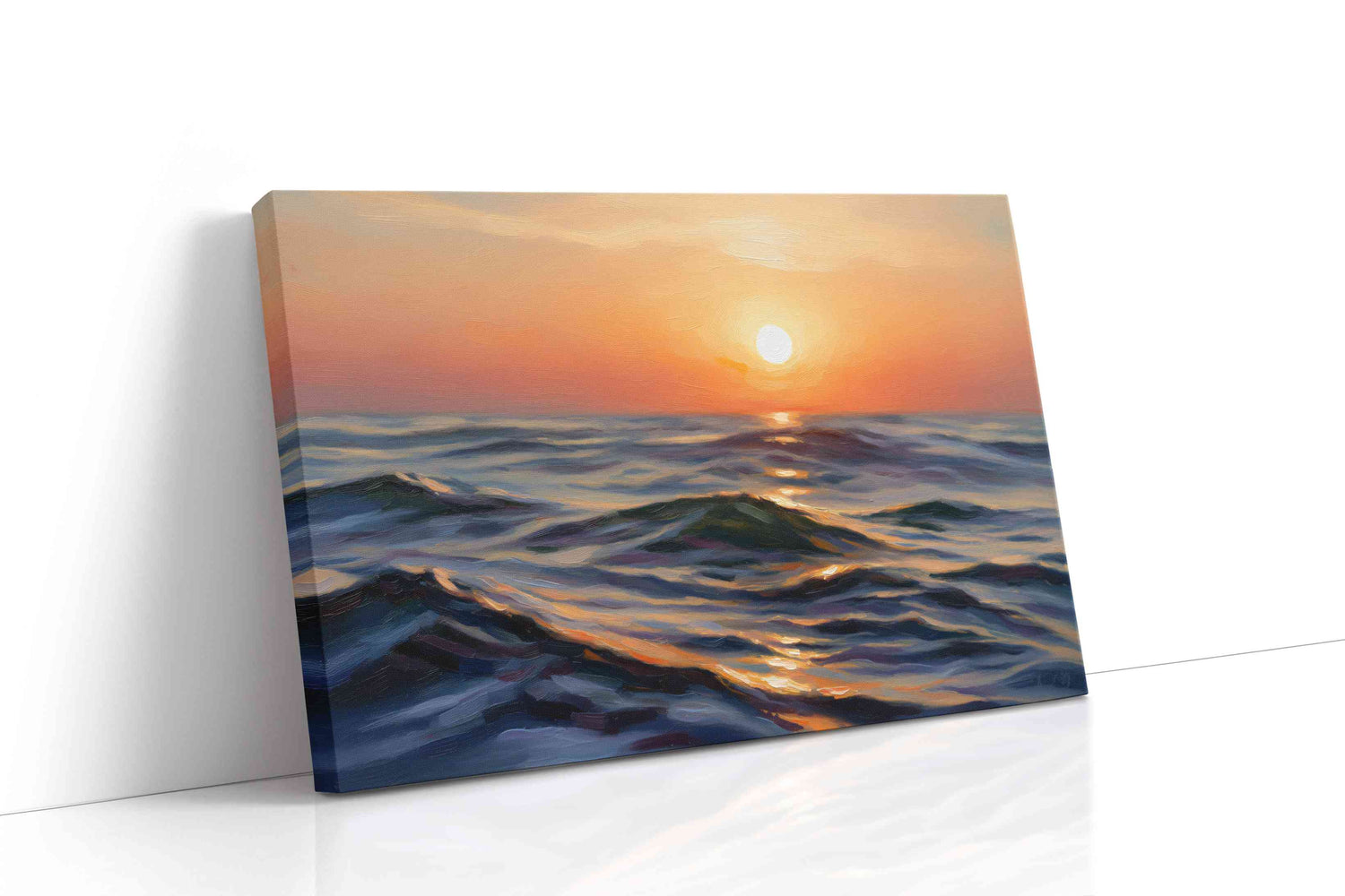 Sunset Symphony on Waves beach canvas print, gallery-wrapped, ready to hang