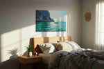 Tranquil Waterscape Serenity beach canvas print, displayed in a bedroom