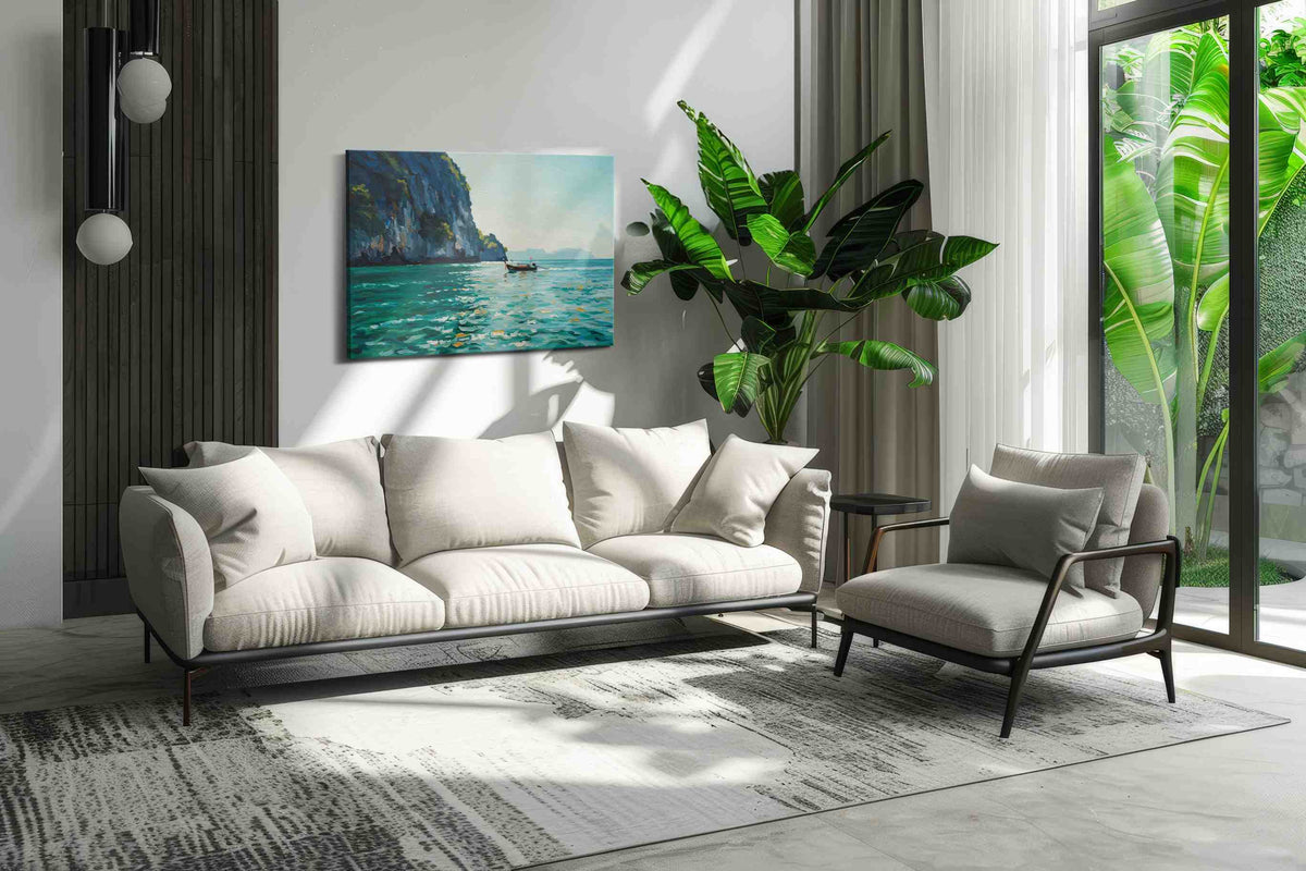 Tranquil Waterscape Serenity – beach canvas wall art, gallery-wrapped, ready to hang