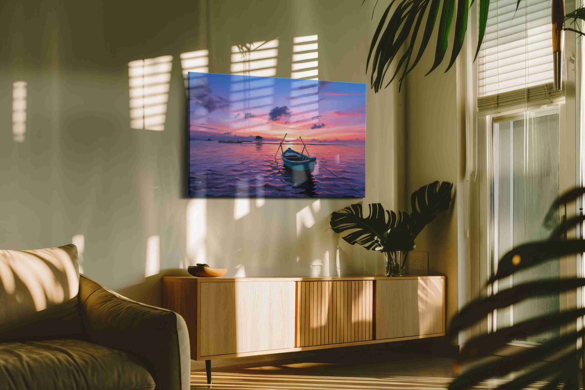 Twilight Serenity beach canvas print, on wall, lifestyle preview