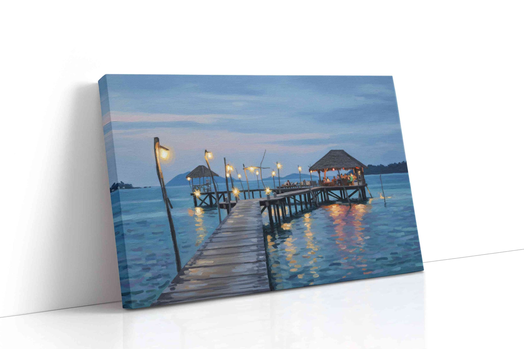 Twilight Serenity on the Pier beach canvas print, gallery-wrapped, ready to hang