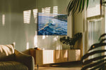 Whispering Tides of Tranquility ocean canvas print, displayed in a living room