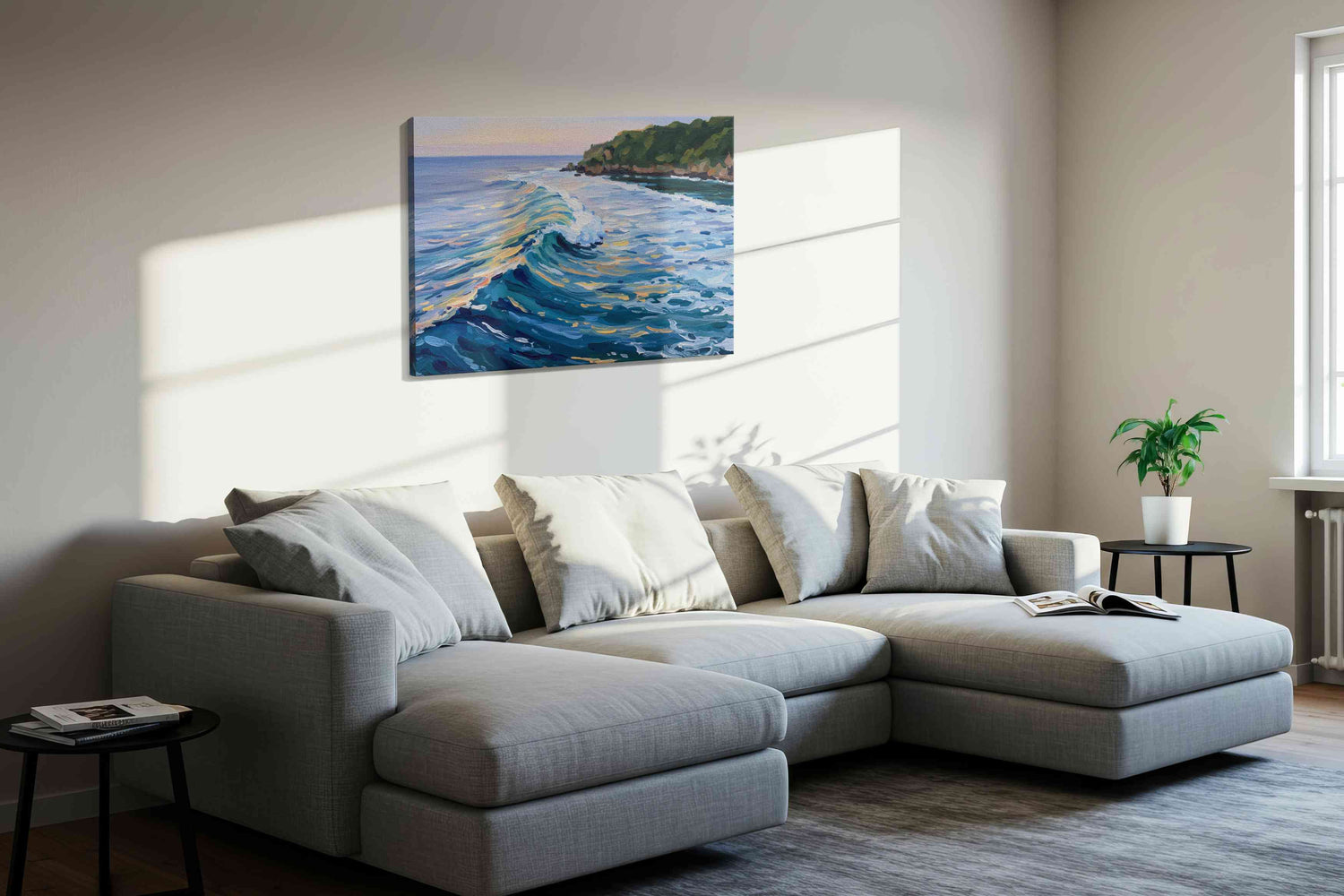 Whispering Tides of Tranquility – ocean canvas wall art, gallery-wrapped, ready to hang