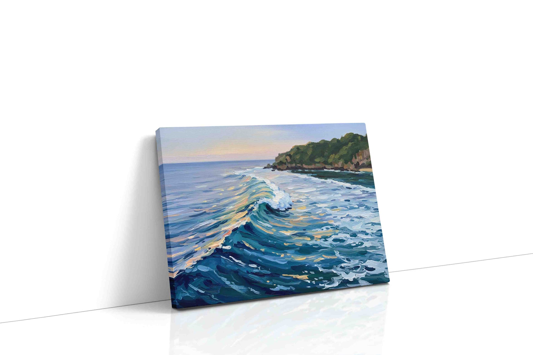 Whispering Tides of Tranquility ocean canvas print gallery-wrapped landscape canvas studio shot